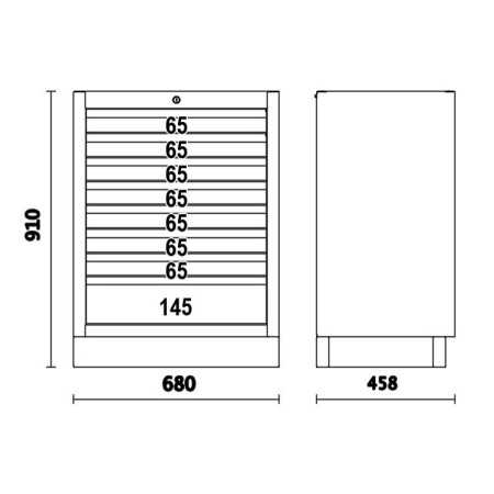 Modulo Fisso Con 8 Cassetti Per Arredo Officina C45PRO - Beta C45PRO M8