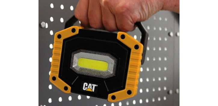Lampada da cantiere CAT CT3545 ricaricabile in ABS, 250-500 lumen
