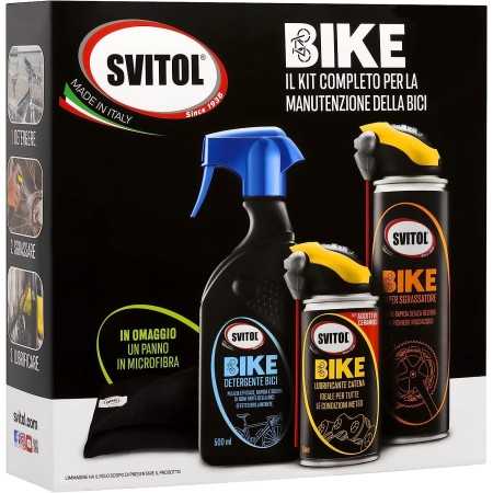 SVITOL BIKE 4375, 1 Detergente Bici, 1 Lubrificante Catena, 1 Super Sgrassatore, con Panno in Microfibra incluso