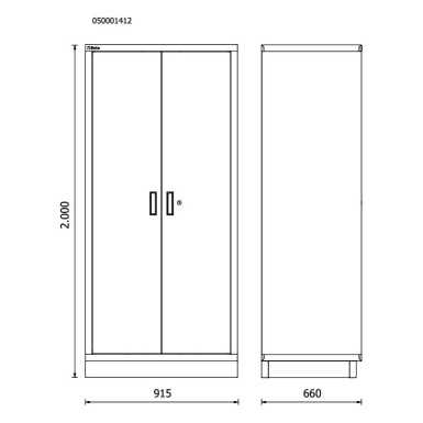 Armadio Beta in lamiera a 2 ante per arredo officina RSC50 A2