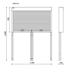 Parete Beta portautensili con tapparella per arredo officina RSC50 PS 2