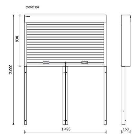 Parete Beta portautensili con tapparella per arredo officina RSC50 PS