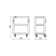 Carrello Beta a 3 ripiani per arredo officina RSC50 T3 2