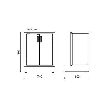 Modulo Beta fisso con 2 antine per arredo officina RSC50 MA