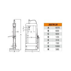 Pressa Idraulica Da 20 Tonnellate Con Pistone Mobile - Beta 3027N 20 2