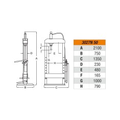 Pressa Idraulica Da 50 Tonnellate Con Pistone Mobile Ed Argano - Beta 3027N 50 2