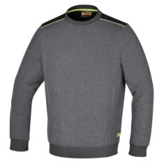 Felpa Girocollo Con Inserti Neri Sulle Spalle E Dettaglio Verde Fluo - Beta 7642G 2