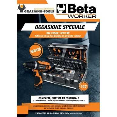 Valigia allestita Beta BW 2056E 12V/19P con avvitatore e 147 utensili