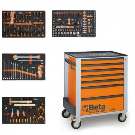 Cassettiera mobile Beta Worker BW 2400S 7/I-S con 7 cassetti e 235 utensili inclusi