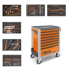 Cassettiera mobile Beta Worker BW 2400S 8/I-L con 8 cassetti e 394 utensili inclusi