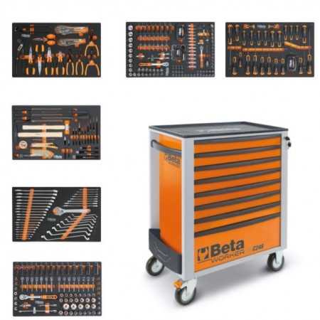Cassettiera mobile Beta Worker BW 2400S 8/I-L con 8 cassetti e 394 utensili inclusi