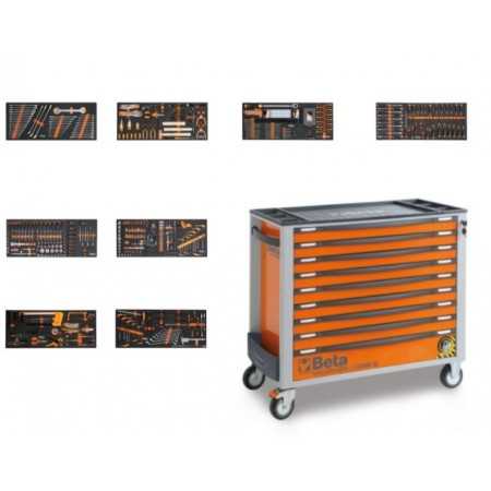 Cassettiera mobile Beta Worker BW 2400S XL9/E-XXL con 9 cassetti e 716 utensili inclusi