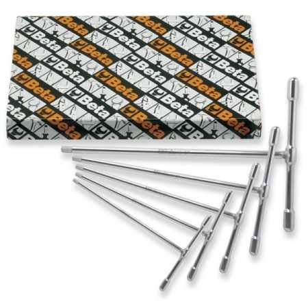 Serie di 6 chiavi a T con una estremità maschio esagonale con asta fissa - Beta 951GP/S6