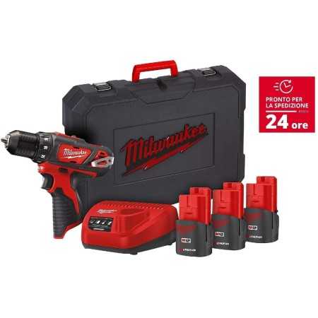 Trapano avvitatore 12V Milwaukee BDD-153C in Kit con 3 Batterie 1.5Ah