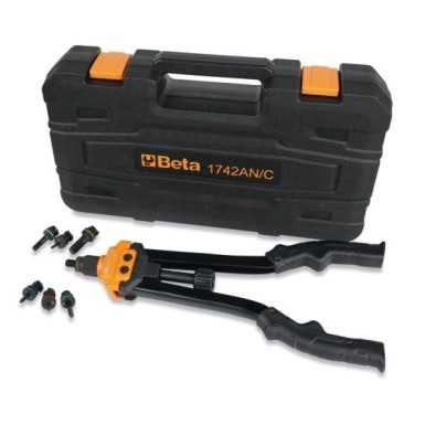 Rivettatrice per inserti filettati in valigetta con 80 inserti - Beta 1742AN/C