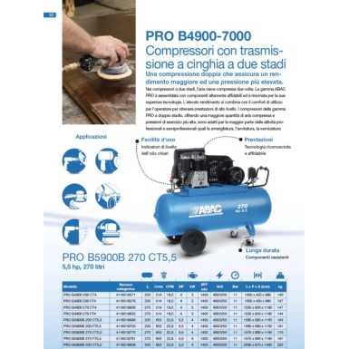 Abac PRO B5900B Compressore a pistone - Montato su serbatoio 270 L - 5,5Hp