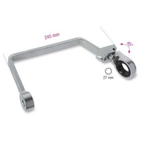 Chiave per filtri olio con testa  a cricchetto orientabile Beta 1493FF/2