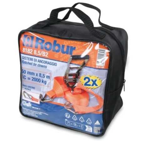 Borse 2 cricchetti 8182 8,5/B2 8,5m nastro in poliestere ad alta tenacità gancio uncino