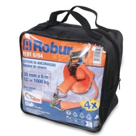 Borse set 4 cricchetti 8181 6/B4 6m nastro in poliestere ad alta tenacità gancio uncino