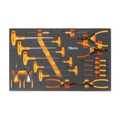Modulo morbido in EVA con assortimento chiavi esagonali, pinze per anelli ed elettrotecnica Beta M62