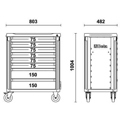 Cassettiera Mobile Con 8 Cassetti Orange - Beta C37/8-O