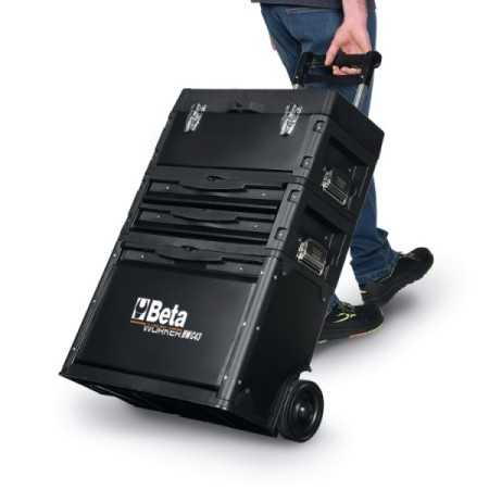 Trolley portautensili a 3 moduli sovrapponibili nero Beta BW C43