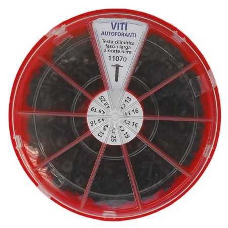 ASSORTIMENTO 420 PEZZI VITI AUTOFORANTI ZINCATE NERE FERMEC