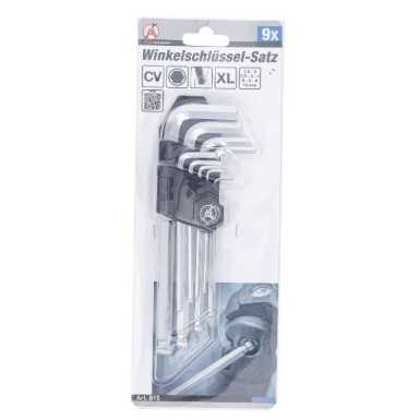 Serie di chiavi ad angolo esagono interno con testa sferica 1,5 - 10 mm 9 pz. BGS