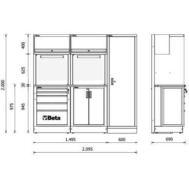Combinazione Beta arredo officina RSC50 D