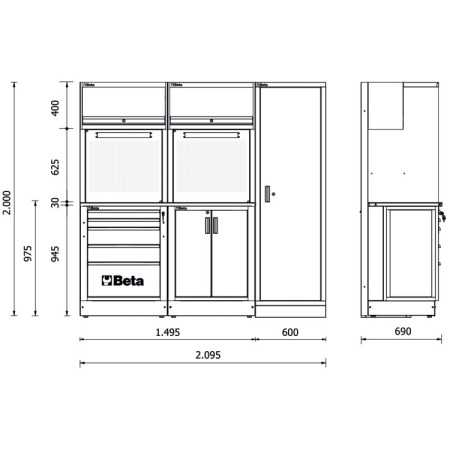 Combinazione Beta arredo officina RSC50 D