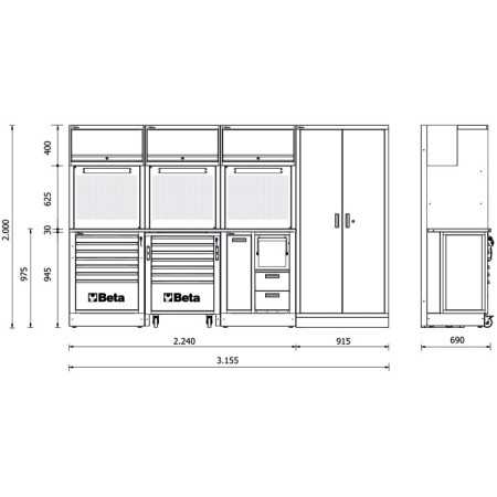 Combinazione Beta arredo officina RSC50 F