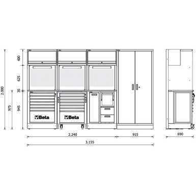 Combinazione Beta arredo officina RSC50 F