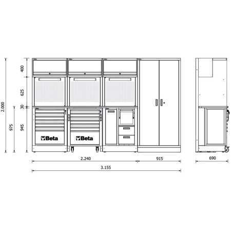 Combinazione Beta arredo officina RSC50 F