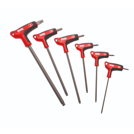 U02802460 Serie di 6 chiavi maschio con profilo esagonale speciale X-Grip e impugnatura bimateriale 280 HX/SE6 Usag