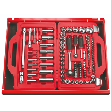 U06010011 Assortimento in cassetta modulare con bussole esagonali ed inserti per avvitatura (100 pz) 601Usag