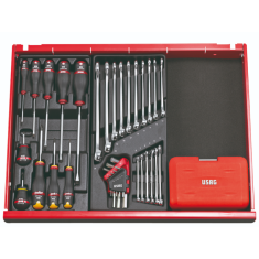 USAG U06010001 - 601 1/4 J34 - ASSORTIMENTO IN CASSETTA CON BUSSOLE ESAGONALI ED INSERTI PER AVVITATURA (34 PZ) 2