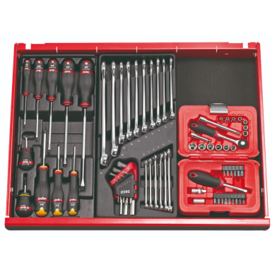 USAG U06010001 - 601 1/4 J34 - ASSORTIMENTO IN CASSETTA CON BUSSOLE ESAGONALI ED INSERTI PER AVVITATURA (34 PZ)