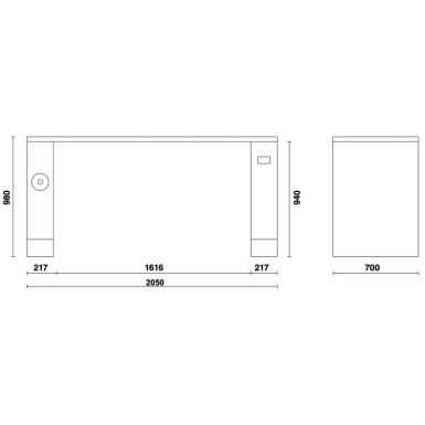 Banco da lavoro da 2 metri per arredo officina RSC55 C55PRO B/2