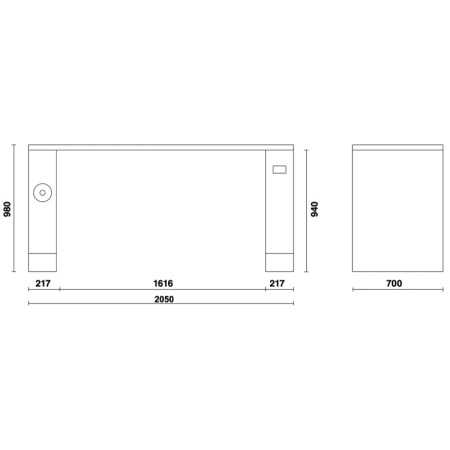Banco da lavoro da 2 metri per arredo officina RSC55 C55PRO B/2