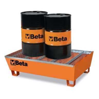 Base in acciaio per movimentazione e stoccaggio di 2 fusti da 200 l 1889N Beta