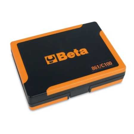 Serie di 98 inserti da 1/4" con 2 portainserti in astuccio Beta 861/C100