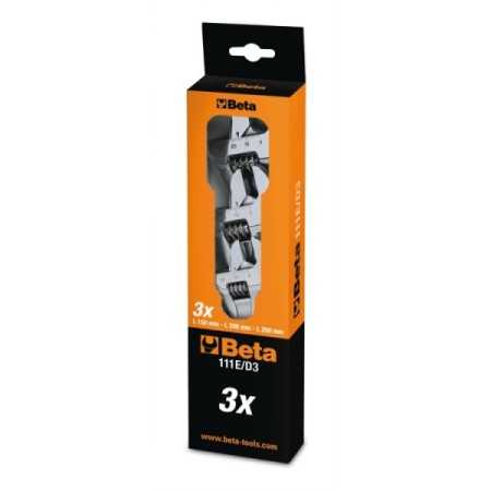 Serie di 3 chiavi a rullino cromate con scala graduata 111E/D3 Beta