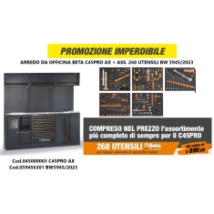 Combinazione Arredo Officina C45PRO - Beta C45PRO AX + ASS 268 utensili BW 5945/2023
