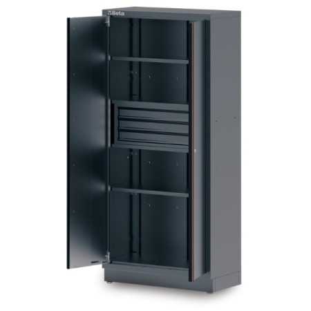 Armadio in lamiera a 2 ante con 3 cassetti e staffa per arredo officina C45PRO 2.0 AS2/3C