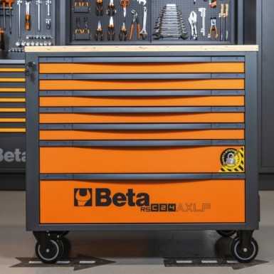 Cassettiera mobile 7 cassetti con piano di lavoro in legno e sistema antiribaltamento, modello lungo RSC24AXLP/7 Beta