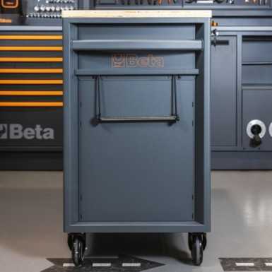 Cassettiera mobile 7 cassetti con piano di lavoro in legno e sistema antiribaltamento, modello lungo RSC24AXLP/7 Beta