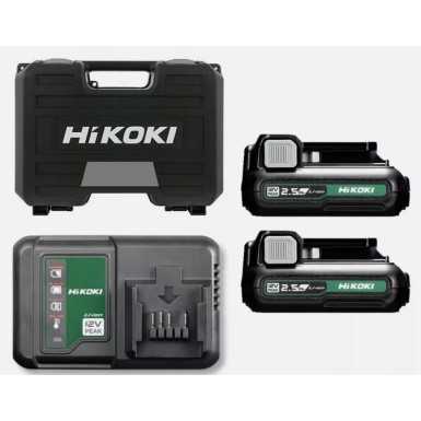 Trapano percussione + Avvitatore impulsi + 2 batterie 12V 2,5AH HIKOKI