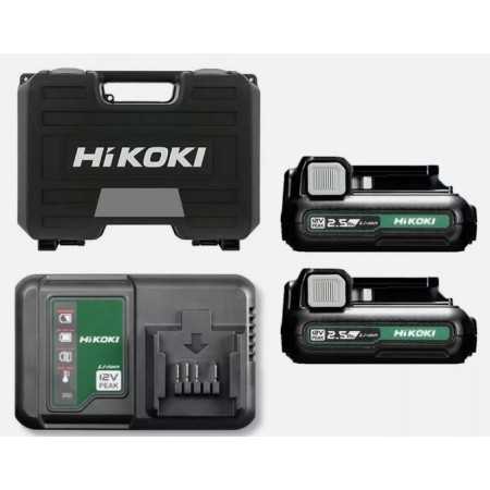 Trapano percussione + Avvitatore impulsi + 2 batterie 12V 2,5AH HIKOKI