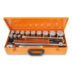 Assortimento di 12 chiavi a bussola esagonali e 5 accessori in cassetta di lamiera   art. 928A/C12