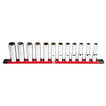 Serie di 12 chiavi a bussola con bocca esagonale speciale X-Grip Usag